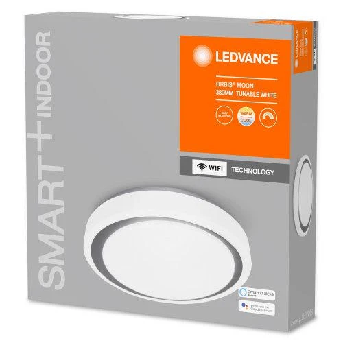 LEDVANCE Wifi SMART+ Orbis Moon LED Lampada da soffitto regolabile bianco 38cm 24W / 3000-6500K grigio