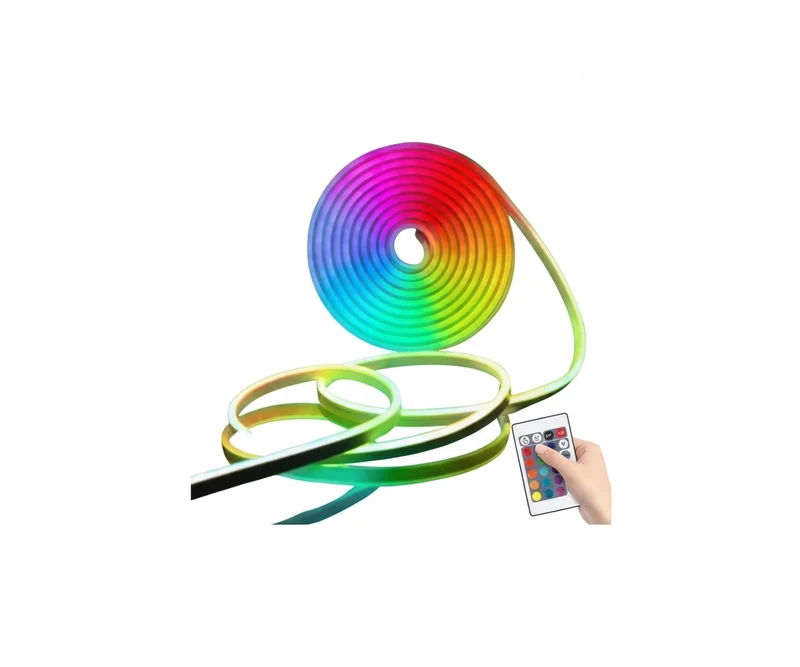 Cinta LED Neón Flex RGB Multicolor y Control Remoto