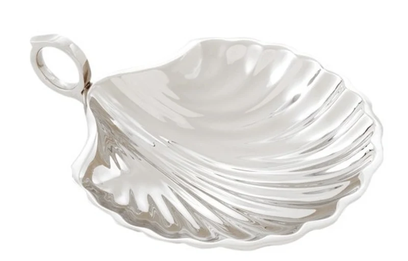 Casa Padrino Designer Schale Muschel in Chrom Silber vernickelt 15.5 x 12.5 cm - Schwere Luxus Dekoration