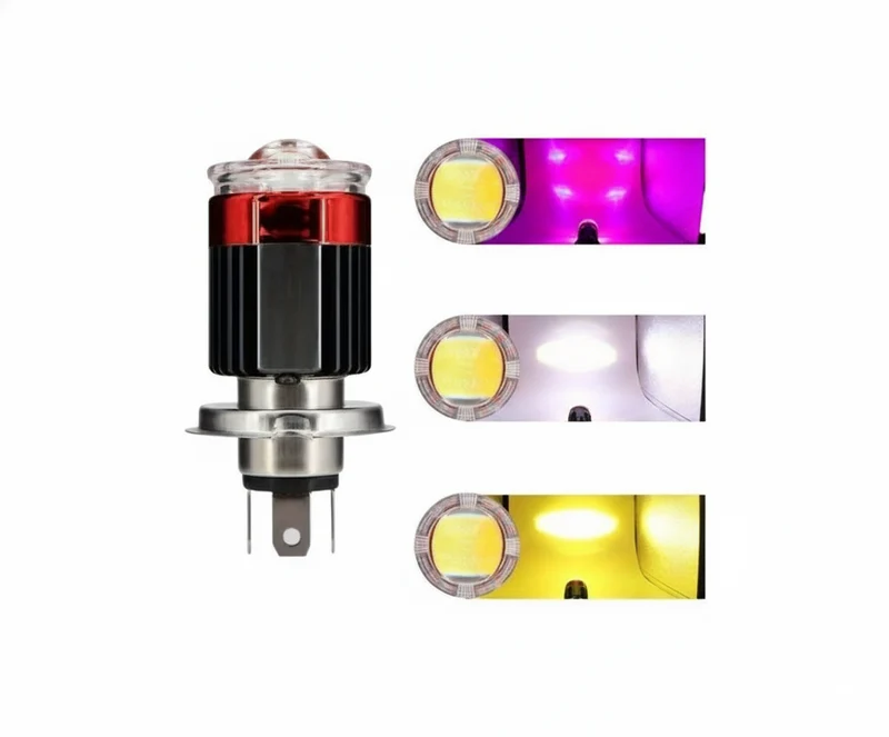 Foco Led H4 para Moto Doble Color Ojo de Diablo