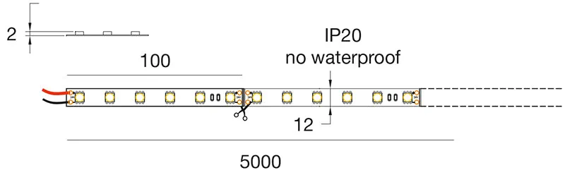 STRIP LED 14.4W/m - 12 mm 24Vdc