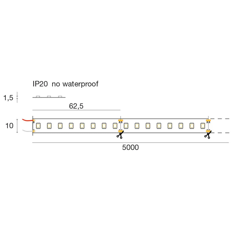 STRIP LED 12W/m - 10 mm 24Vdc
