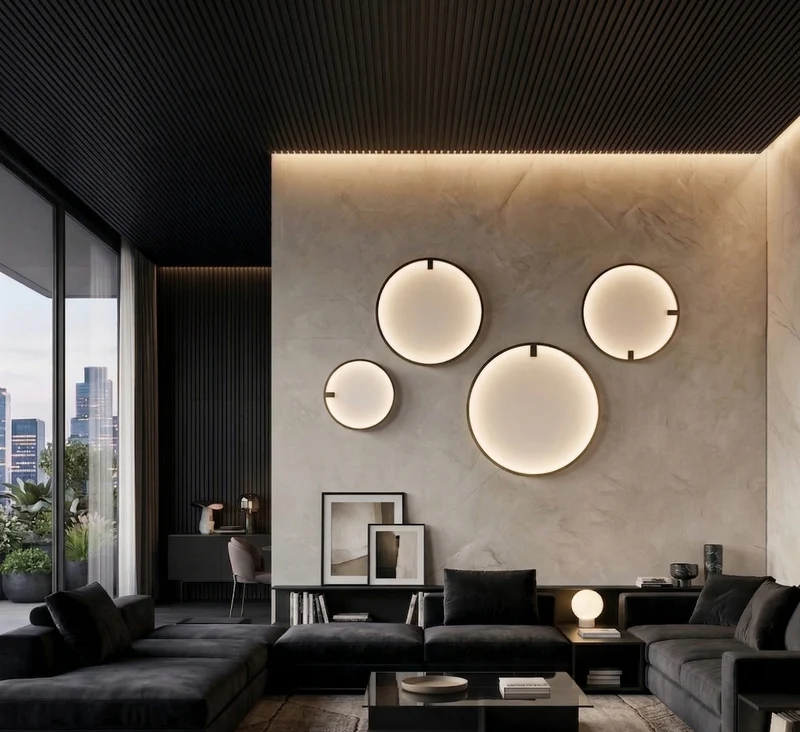 Nairobi applique/lampada da soffitto nero Ø45cm