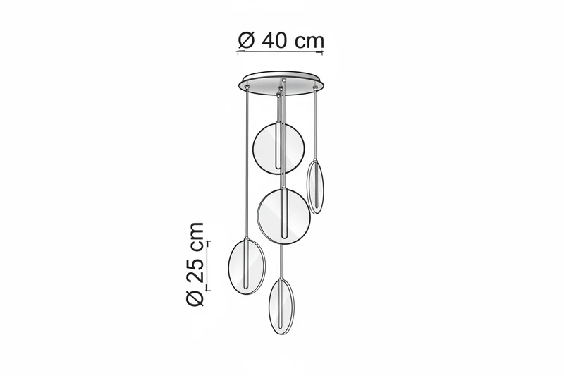 Roi sospensione nera Ø40cm
