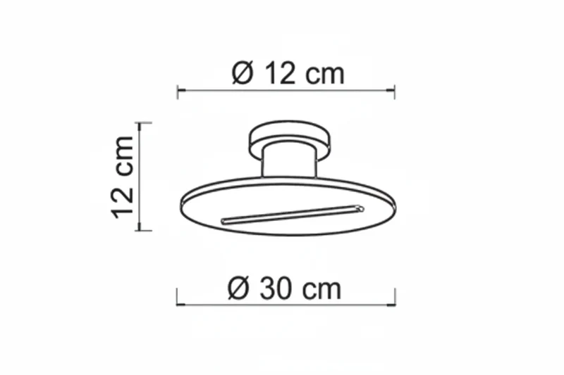 Roi plafoniera Ø30cm nero