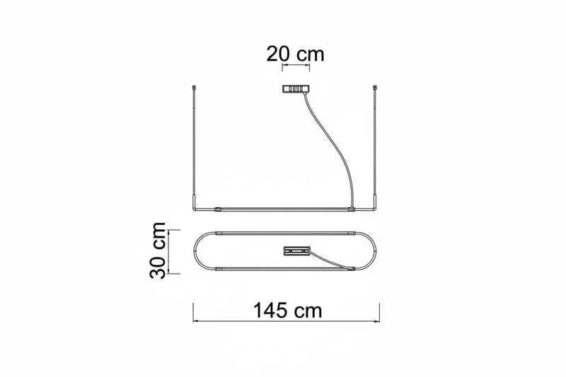 Jia sospensione nera 145cm