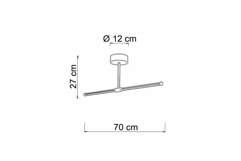 Jia plafoniera nera 70cm