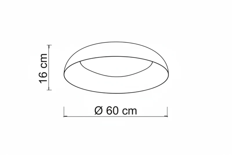 Uval plafoniera Ø60