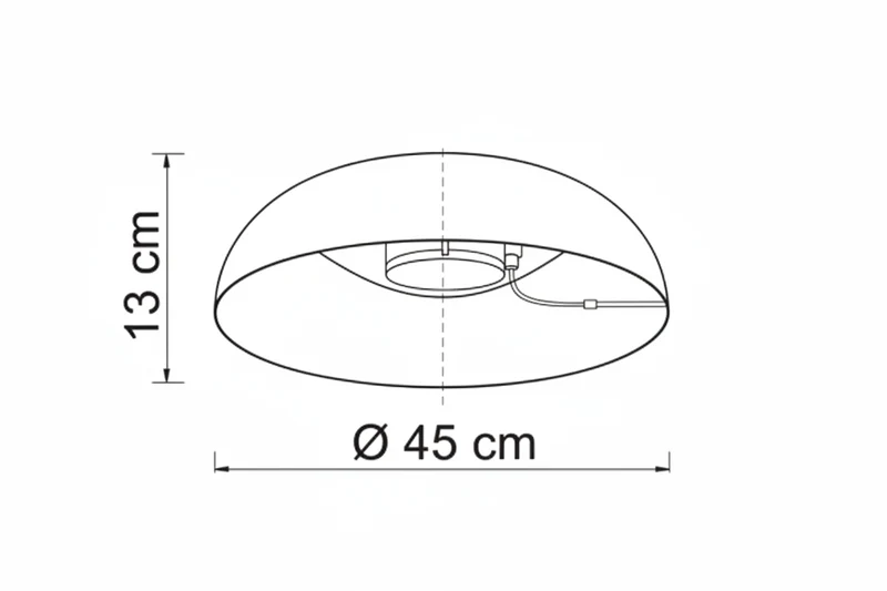 Uval plafoniera Ø45