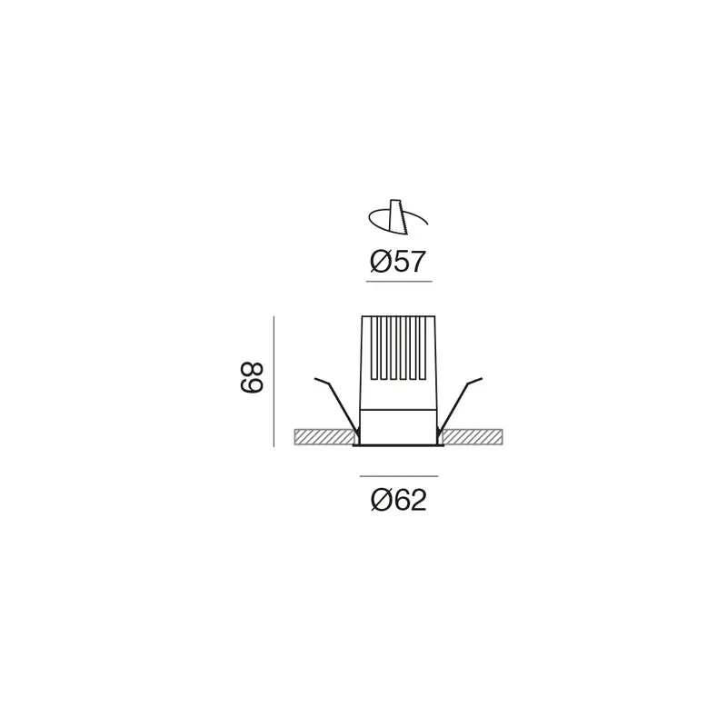 Vertex faretto incasso Ø62