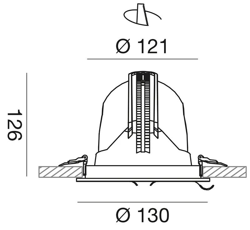 Vertex Tilt faretto incasso Ø130