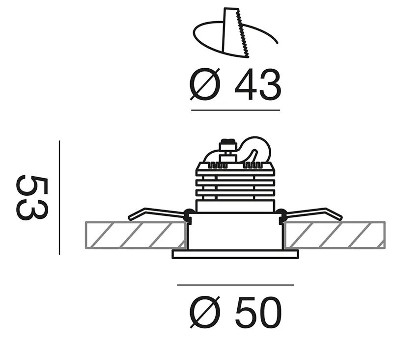 Aura Beam faretto incasso Ø50