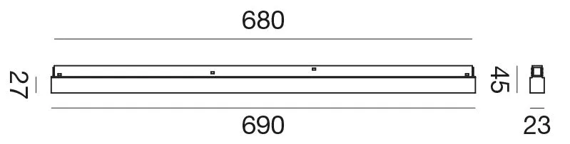 Linearis 3000k faretto 690cm