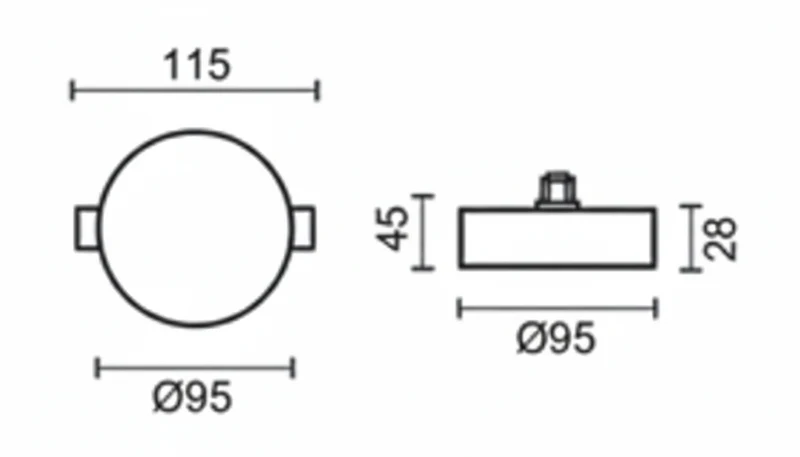 Eclisse Mono faretti Ø95