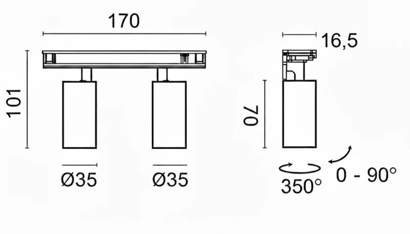 DuoScan faretto 170mm