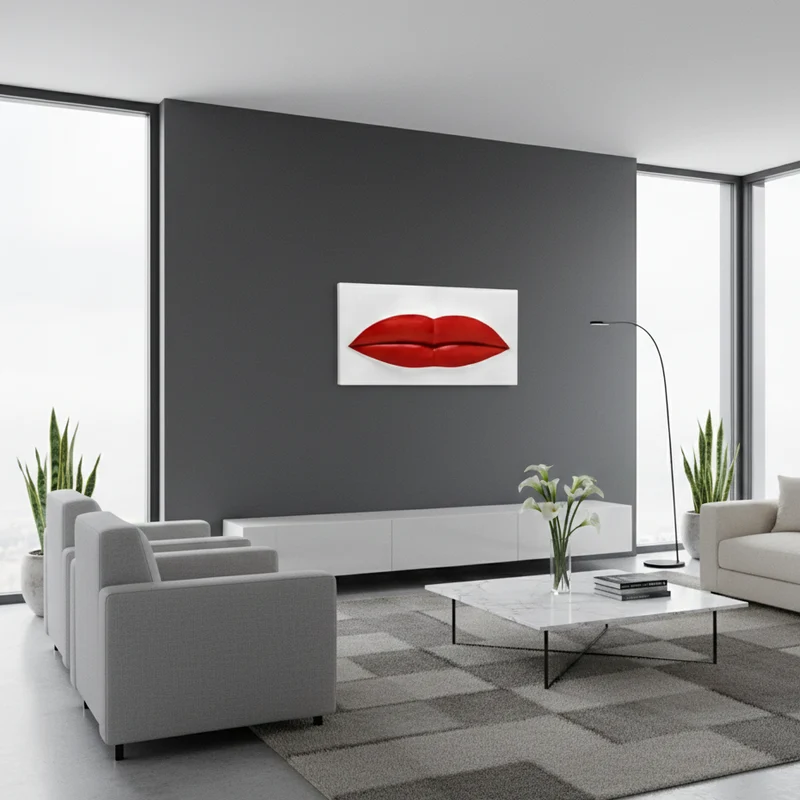 Baciami big quadro rosso L 98 H 50 cm