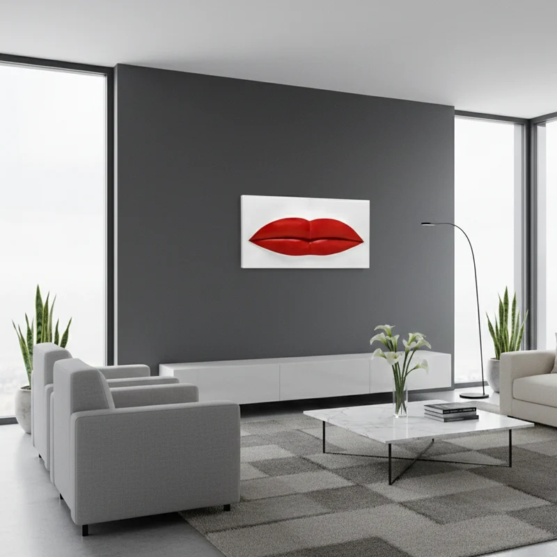 Baciami small quadro rosso L 31,5 H 23,5