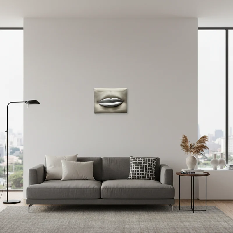 Baciami small quadro champagne L 31,5 H 23,5