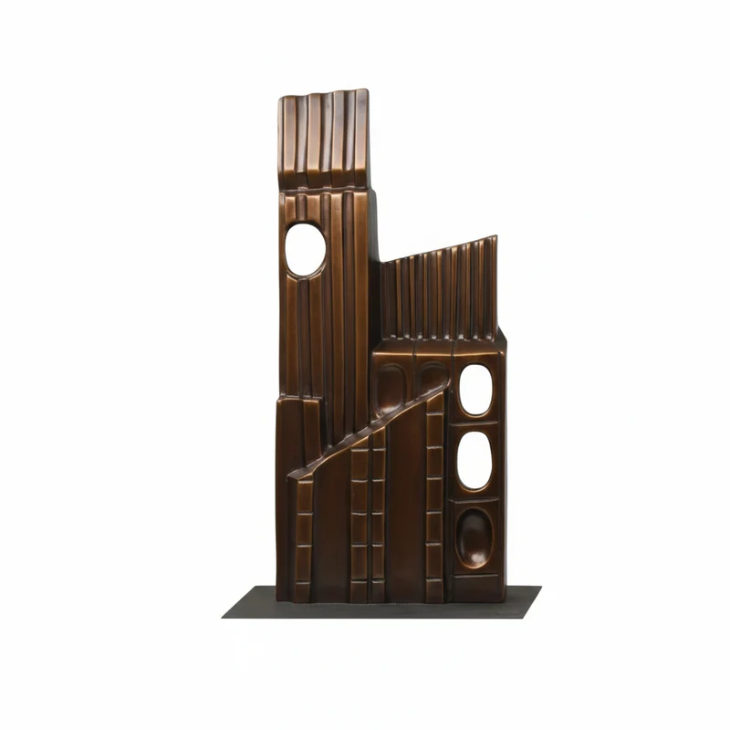 Metropolis 02 scultura bronzo L 22 H 50cm