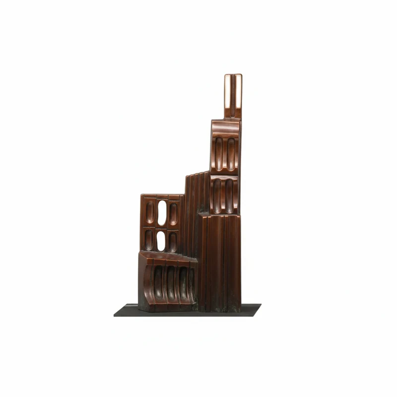 Metropolis 01 scultura bronzo L 22 H 50cm