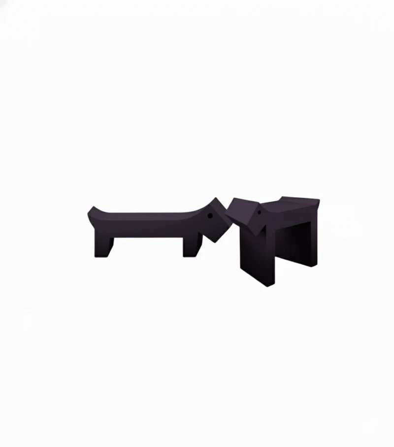 Dog & bassotto big scultura viola black L 55 P 14 H 20 cm