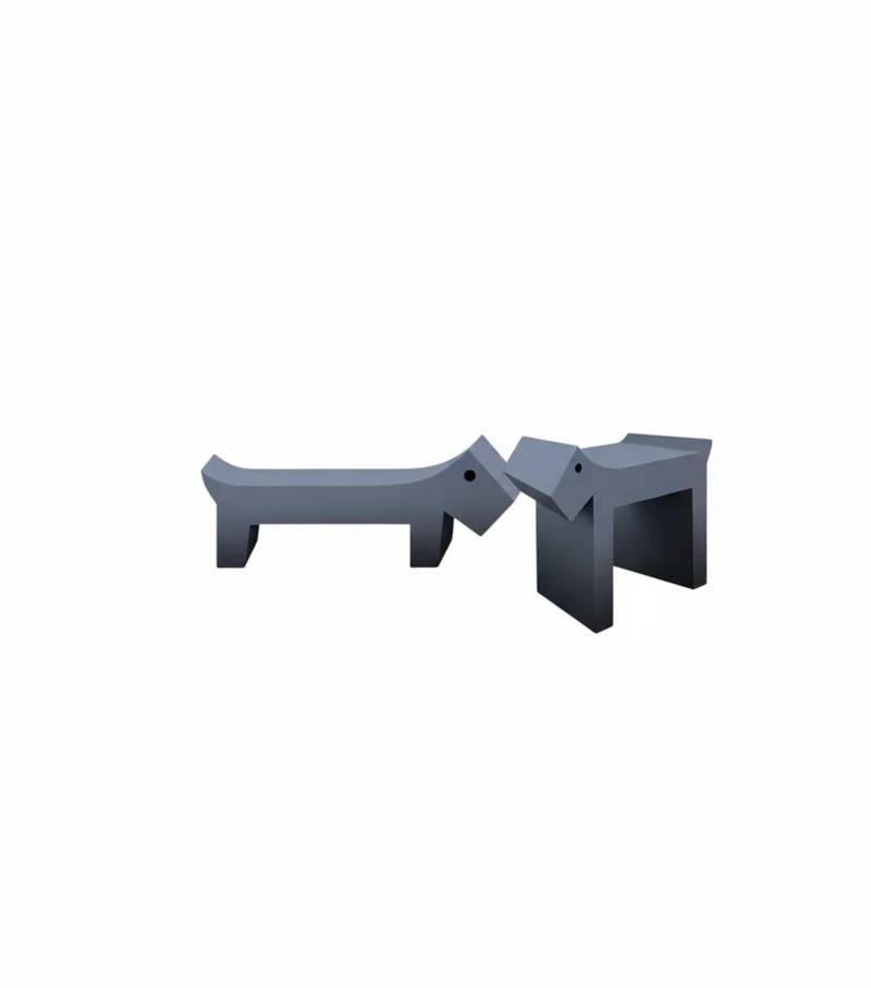Dog & bassotto big scultura smeraldo black L 55 P 14 H 20 cm