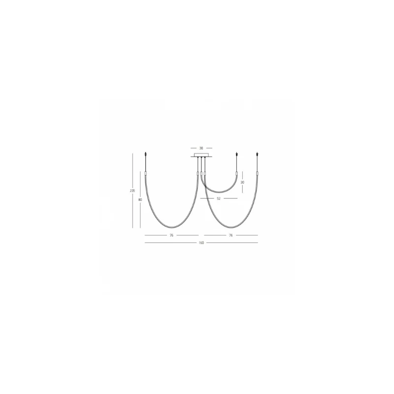 Arco sospensione a 3 160x225cm (art.23051)