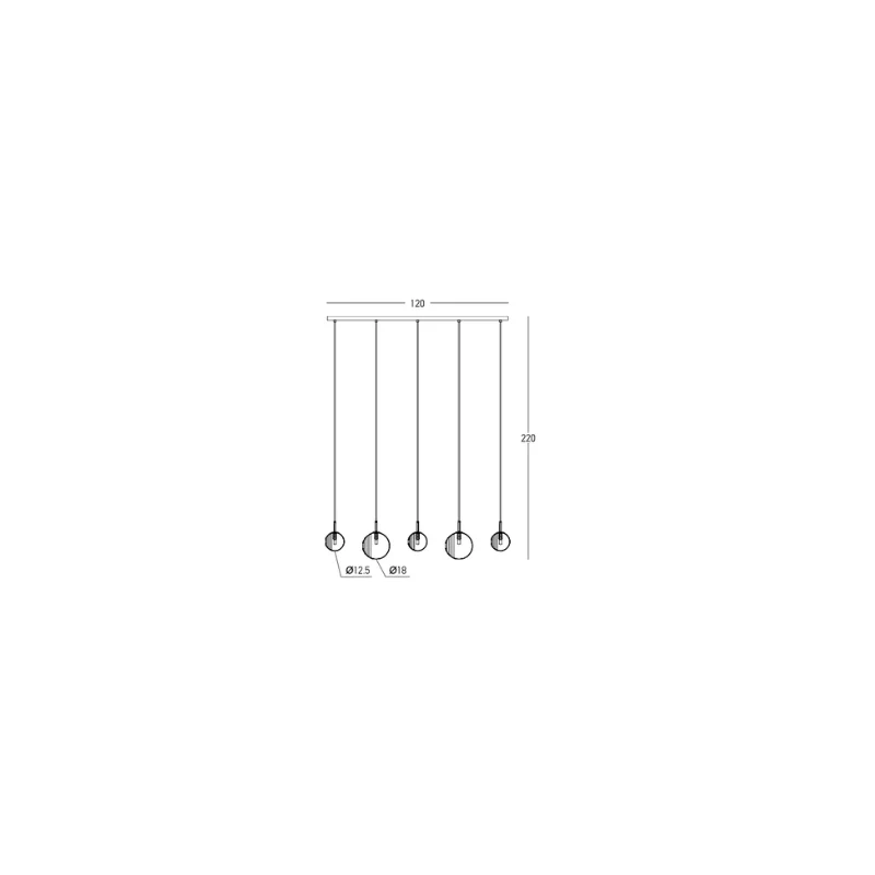 Dama sospensione L 120 P 18 H220cm (art.23056)