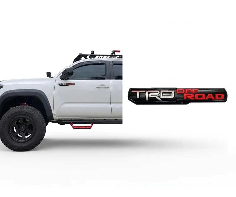 Emblema 3D TRD Off-Road - Insignia Premium Relieve Fibra de Carbono