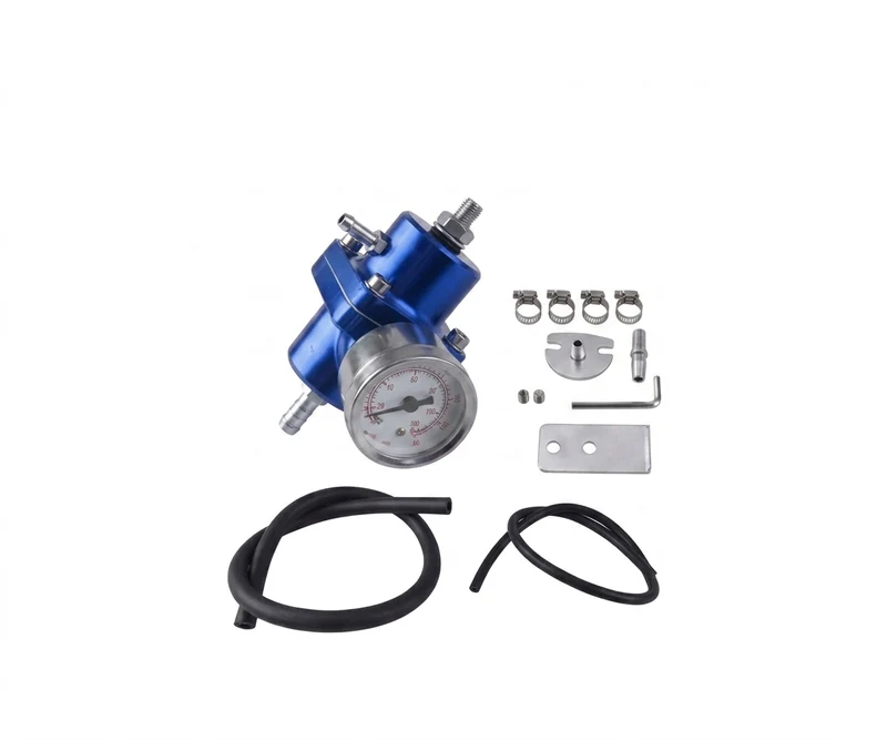 Kit Regulador de Presión de Gasolina Universal Reloj 140 PSI Aluminio