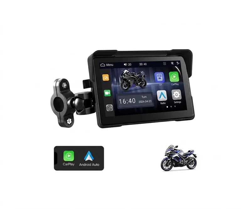 Pantalla Táctil Moto 5 Pulgadas CarPlay & Android Auto Inalámbrico