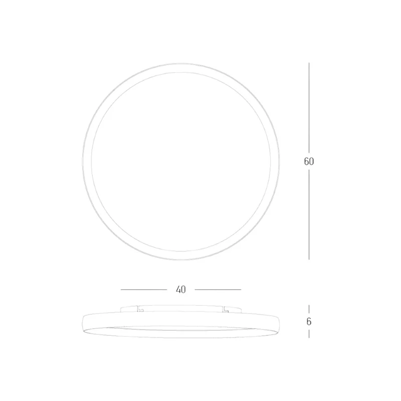 Giro plafoniera bianco 40x60cm (art.25188)