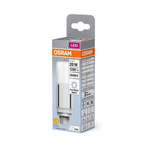 OSRAM DULUX Lampada LED D26 VT EM, 9,5W, 1200lm, 4000K, Bianco freddo