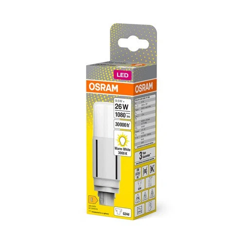 OSRAM DULUX Lampada LED D26 VT EM, 9,5W, 1080lm, 3000K, Bianco caldo