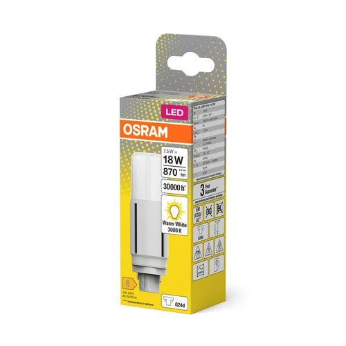 OSRAM DULUX Lampada LED D18 VT EM, 7,5W, 870lm, 3000K, Bianco caldo