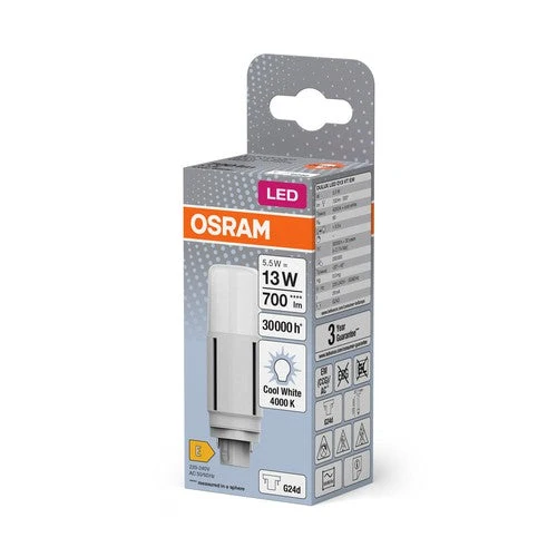 OSRAM DULUX Lampada LED D13 VT EM, 5,5W, 700lm, 4000K, Bianco freddo
