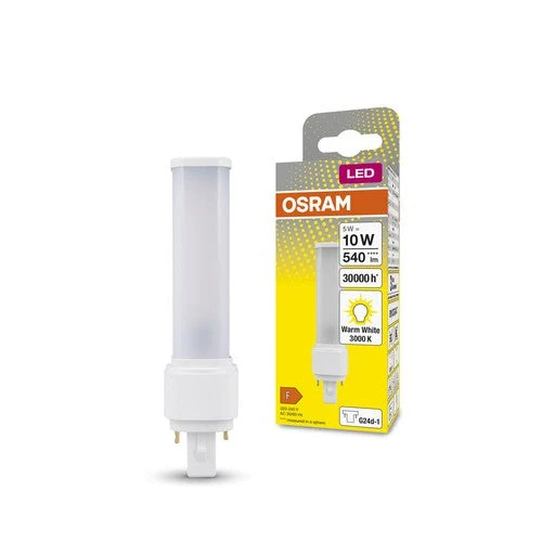 OSRAM DULUX LED-Lampada D10 EM, 5W, 540lm, 3000K, Bianco caldo