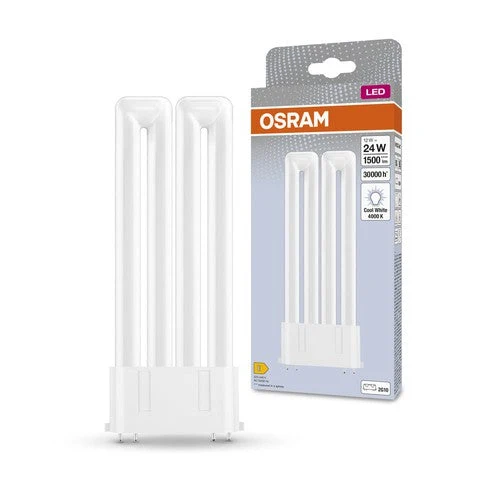 OSRAM DULUX LED-Lampada F24 EM, 12W, 1500lm, 4000K, Bianco freddo