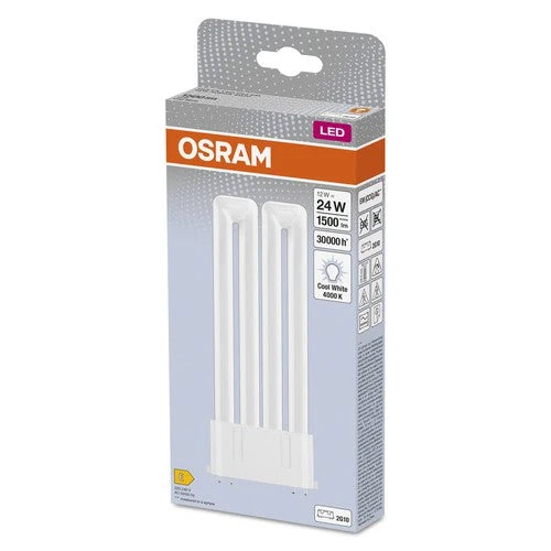 OSRAM DULUX LED-Lampada F24 EM, 12W, 1500lm, 4000K, Bianco freddo