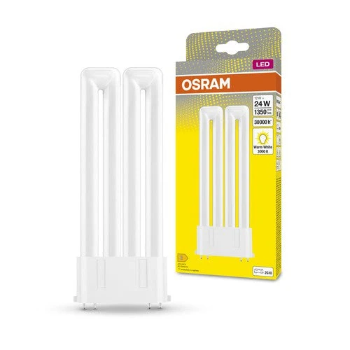 OSRAM DULUX LED-Lampada F24 EM, 12W, 1350lm, 3000K, Bianco caldo