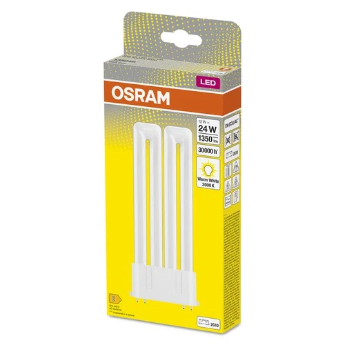 OSRAM DULUX LED-Lampada F24 EM, 12W, 1350lm, 3000K, Bianco caldo