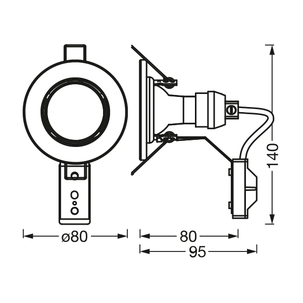 LEDVANCE faretti da incasso confezione da 5, Ø 80mm, incl. 5x lampadine GU10-OSRAM (5x 2.6W), bianco, custodia metallica, protezione IP20