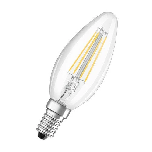 Lampade LED OSRAM, forma classica mini candela, ricambio da 40 watt, E14, forma B, 2700 Kelvin, bianco caldo, vetro trasparente, confezione da 2