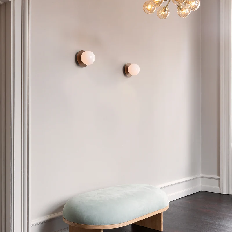 LIILA 1 Opal Wall - Applique murale en verre opalin et acier, style Art déco