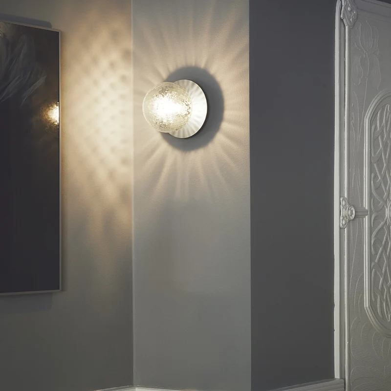LIILA 1 Optic Wall - Applique murale en verre optique et acier, style Art déco