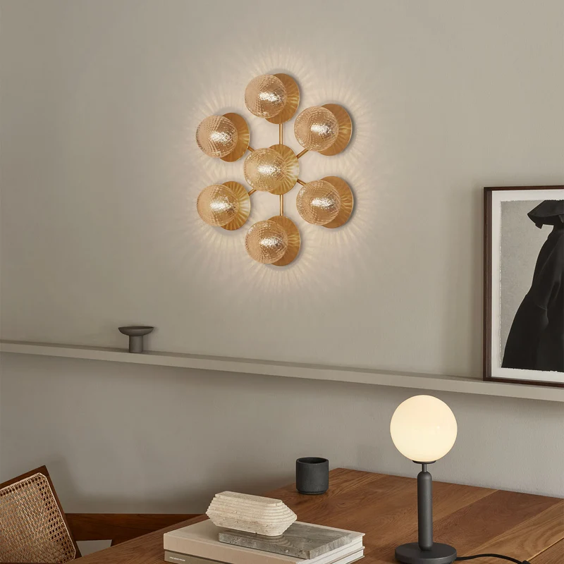 LIILA Star Wall - Applique murale en verre soufflé et acier doré, style Art déco