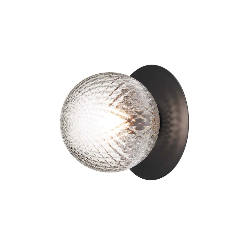 LIILA 1 Optic Outdoor - Applique murale en verre optique et acier, style Art déco