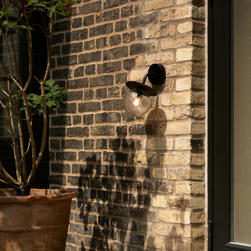 LIILA Optic Outdoor - Applique murale en verre optique et acier, style Art déco