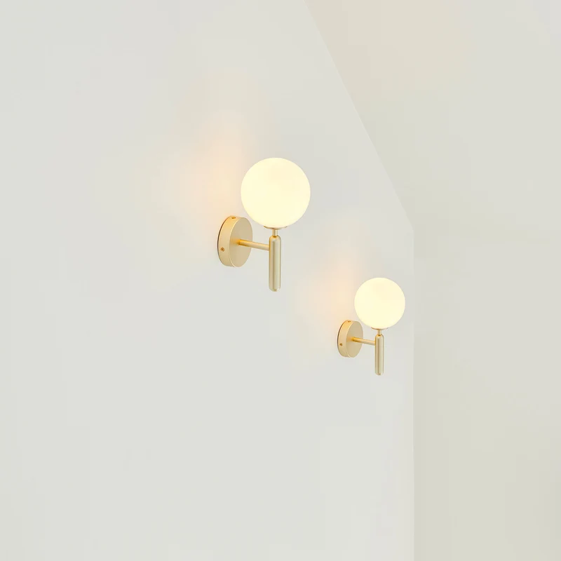 MIIRA Opal Wall - Applique murale en verre opalin et acier, style Art déco