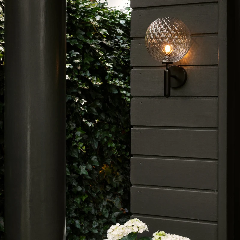 MIIRA Optic Wall Outdoor - Applique murale en verre optique et acier, style Art déco